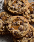 Caramel Chocolate Chip Cookies | Brown Butter, Molten Center, Small-Batch Love